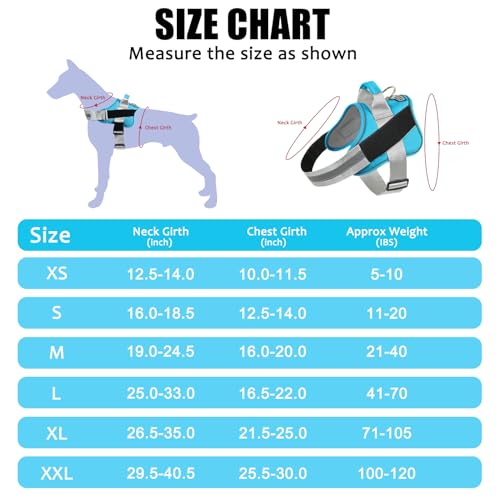 Dog Harness No (Medium (Pack of 1) / OceanicBlue)