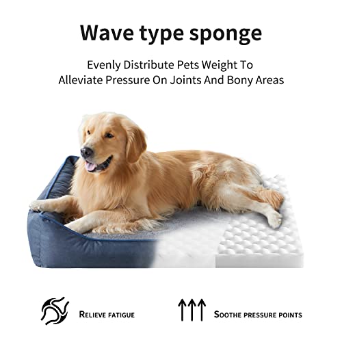 Orthopedic Dog Beds for Medium Dogs (31.5"L x 25.2"W x 7"Th / Olive green)