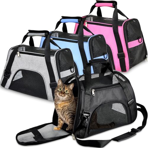 4 Pcs Cat Carrier Soft (Black, Gray, Pink, Blue)
