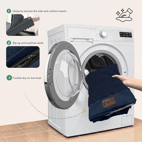 Orthopedic Dog Bed for Extra Large Dogs (Navy Blue / 48.0"L x 30.0"W x 8.5"Th)