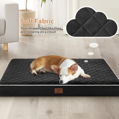 Orthopedic Waterproof Dog Bed Medium for Comfy Sleeping (black / 30"L x 20"W x 3"Th)