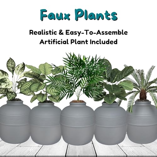 Original Hidden Litter Box Planter (Palm Plant / Base Kit / Pebble Gray)