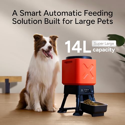14L Automatic Dog Feeder for Large Breed (Red with Basic)