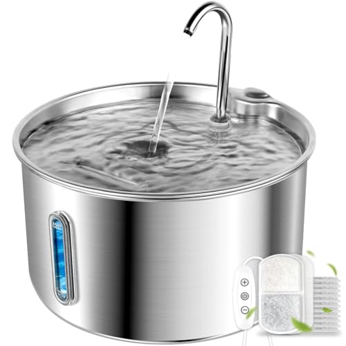 Stainless Steel Cat Water Fountain (Stainless Steel+12 Filter)