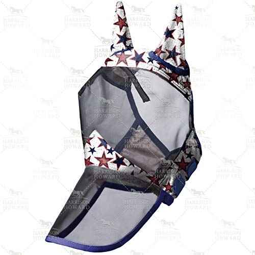 LumiVista Horse Fly Mask Long Nose with Ears UV Protection for Horse Dream Star M Cob (Dream Star / Cob (Medium))