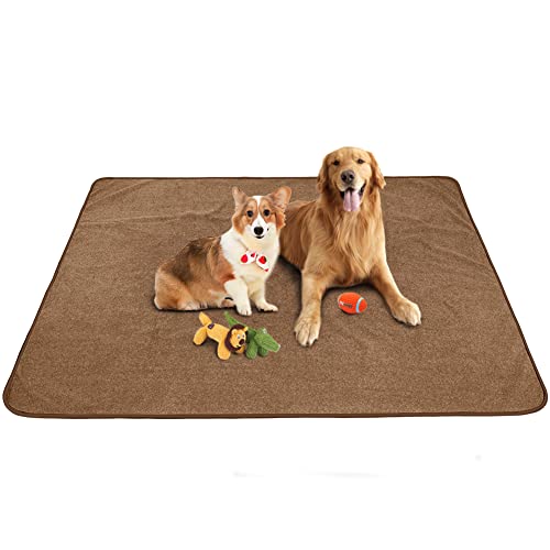 Washable Pee Pads for Dogs (65"x48" -1 Pack / Brown)