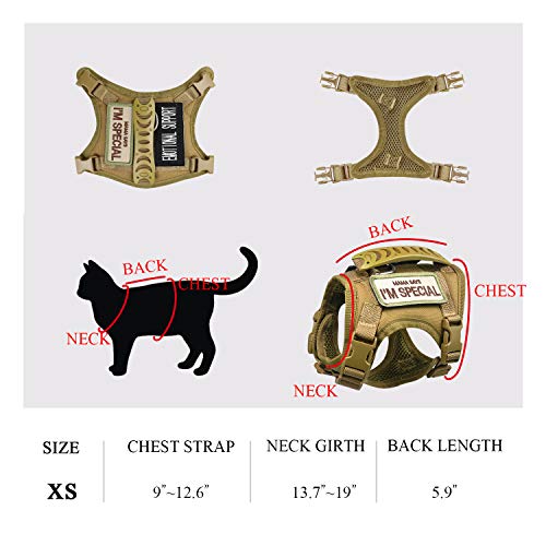 Tactical Cat Harness for Walking Escape Proof (Large / Khaki)