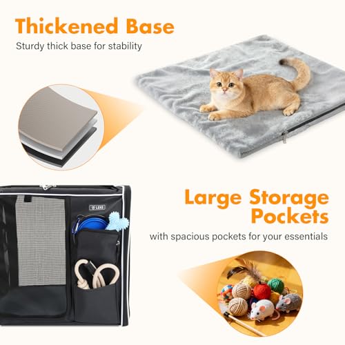 Large Cat Carrier Soft Sided (Foldable Black)