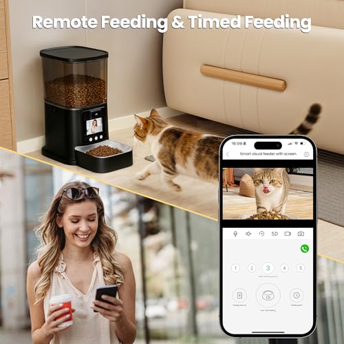 Automatic Cat Feeder with Camera (BLACK)