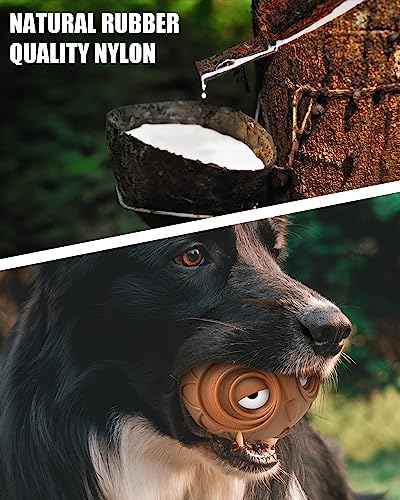 Giggle Ball for Dogs Owl Dog Toys for Aggressive Chewers Medium Large Dogs Fun Gift for Dog Natural Rubber Herding Ball for Dogs Cute Owl Hoot Brown New (Brown)