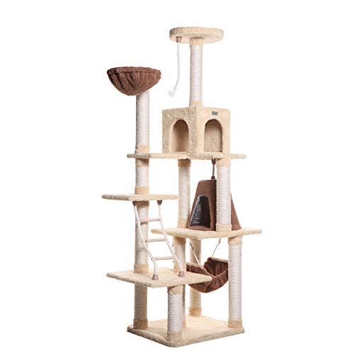 Premium Cat Tree Model X7805 (42"(L)X26"(W)X78"(H) / Goldenrod)