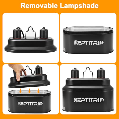 Dual Reptile Light Fixture with Switches (Heat Lamp+switches)