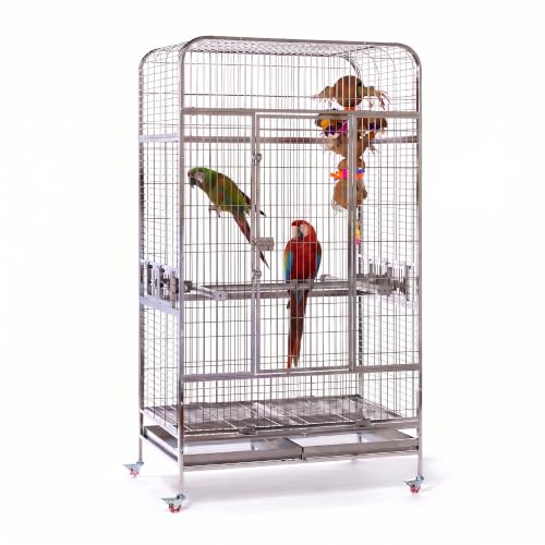 Imperial Extra Large Stainless Bird Cage (41.3"L x 27.9"W x 73.8"H)
