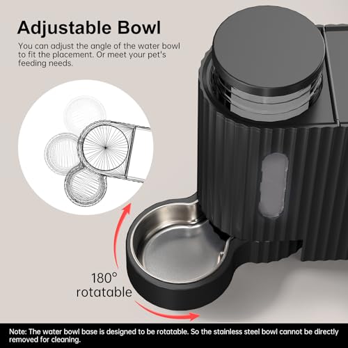 Gravity Automatic Cat Feeder (Large (0.8 Gallon x 2) / Black)