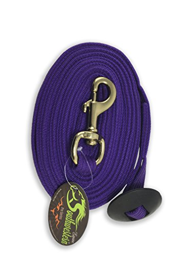 Lunge Line for Horses Cotton Horse Lunge Line with Bolt Snap & Rubber Stop (Purple / 24')