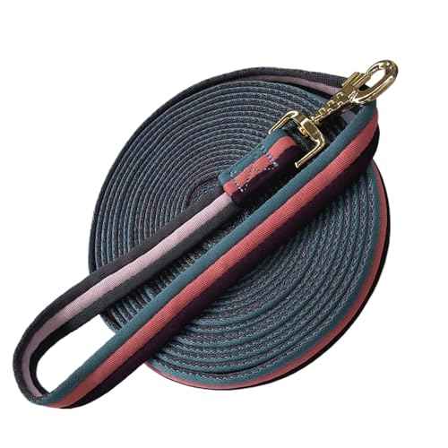 Premium Horse Training Lunge Line with Alloy Trigger Buckle for Accurate Equestrian Training of 26 Foot (26foot / Green/Sakura Pink/Grape purple)