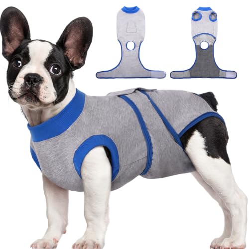 Recovery Suit for Dogs Cats (X-small (Back:8.3-11.4'', Weight:4-7 Lb) / Gray Sapphire)