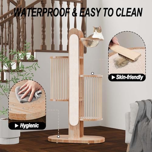 Modern Cat Tree Tower for Indoor Cats (White)