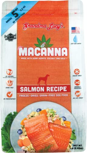 Macanna Freeze Dried Grain Free Salmon Recipe Dog Food 1 Lbs (1 Pound (Pack of 1))