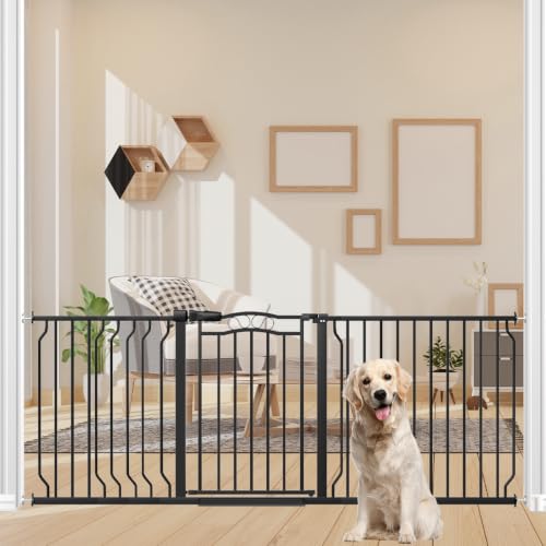 67.3 81.1" Extra Wide Baby Gate for Stairs No Drilling (Black / 72.0"-81.5")