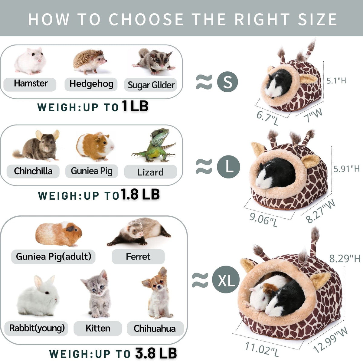 Warmer Hedgehog Supplies Toys House Cage Accessories Bed Sleeping Bag (L / 1-Giraffe)