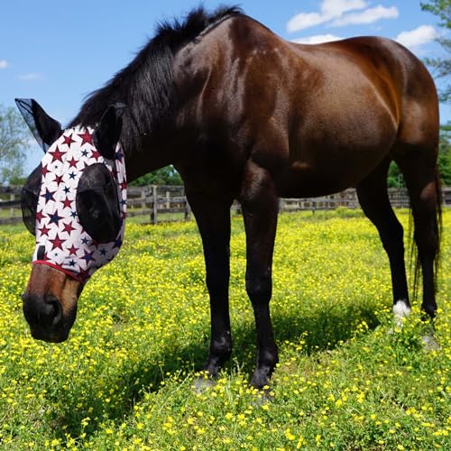 Super Comfort Stretchy Fly Mask Large Eye Space with UV Protection Soft on Skin with Breathability Dream Star M Cob (Cob (Medium) / Dream Star)