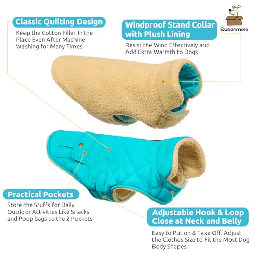 Warm Dog Jacket Cold Weather Puffer Coat Quilting Winter Vest (Large / Light Blue)