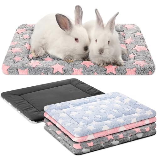 4 Pcs Dog Crate Pads Soft Warm (Rectangular 18 x 14 x 1.6 Inch / Star / Colorful)