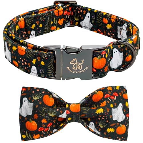 Fall Dog Collars Bow (Mushroom Ghost / X-Large (Pack of 1))