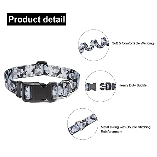 Adjustable Dog Collar (Extra Small / Dog Camouflage Grey)