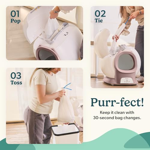 PurrTek Automatic Litter Box Self Cleaning 5GHz Wi (Pink)