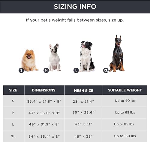 Outdoor Elevated Cooling Dog Bed Large Sized Dog (Black / 49"L x 31.5"W x 8"Th)