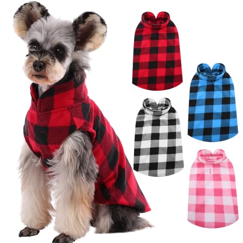 4 Pack Dog Fleece Vest (Zing Colorful Plaid / Large (Chest Girth: 20.9'' ))
