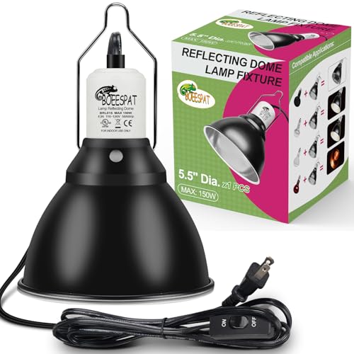 Reptile Lamp Bulb Fixture 5.5 Inch Deep Dome with Switch (Cone Dome W/ Switch / 1pcs*Dome-5.5" (Max 150W))