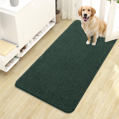 Dog Door Mat for Muddy Paws 44x24 (Blackish Green / 44" X 24")