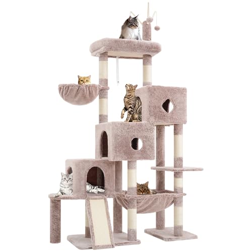 Cat Tree Tower with 3 Condos (74.8 inches / Muchroom)