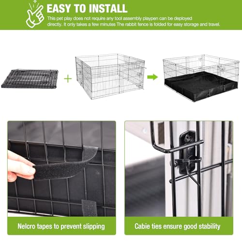 Rabbit Pet Playpen Guinea Pig Cage with Waterproof PVC Bottom Liner
