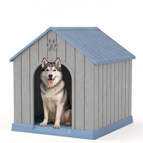 Large Dog House for Medium to Large Dogs (Light Blue / 36.2" L × 38" W × 38" H)