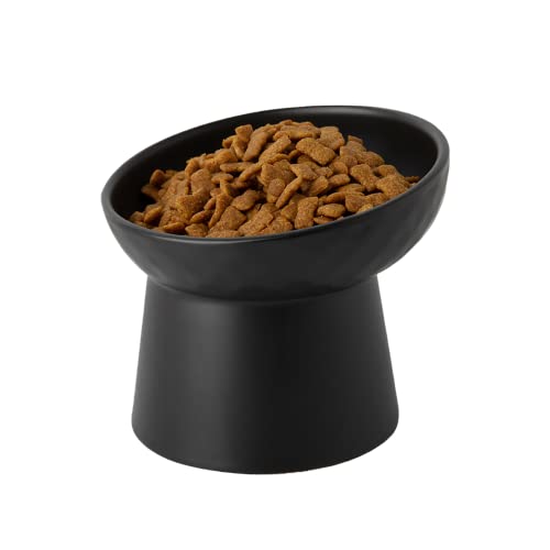 Elevated Cat Bowls (Black / 6.2 Inch (Pack of 2))