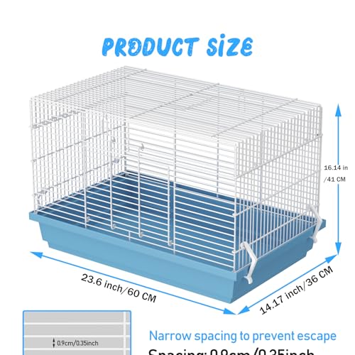Hamster cage for Hamsters (23.6"L x 14.2"W x 16.1"H / Blue)