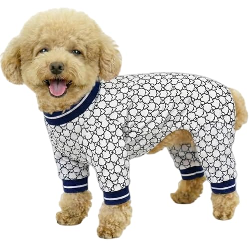 Dog Pajamas Onesie (01 Blue Heart / XS (2.5-4 lb) Chest: 11.8")