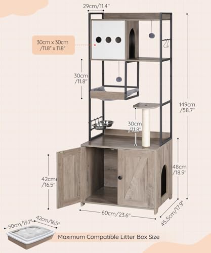 Cat Tree with Litter Box Enclosure