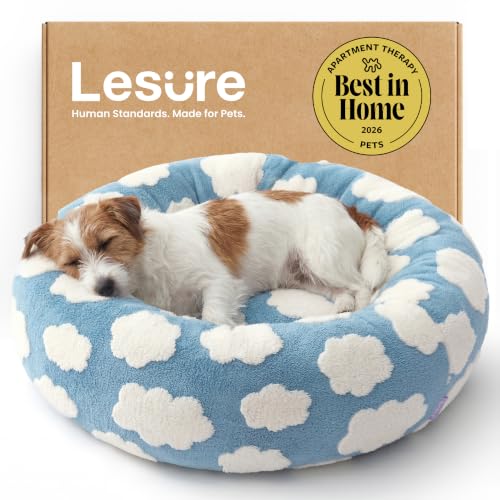 Shown on TV Jacquard Donut Cute Small Dog Beds (27.0"L x 27.0"W x 8.0"Th / Cozy Clouds Blue)
