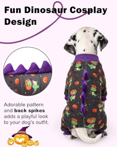 Dinosaur Costume Halloween Dog Pajamas (X-Small / Halloween Pumpkin Dino)