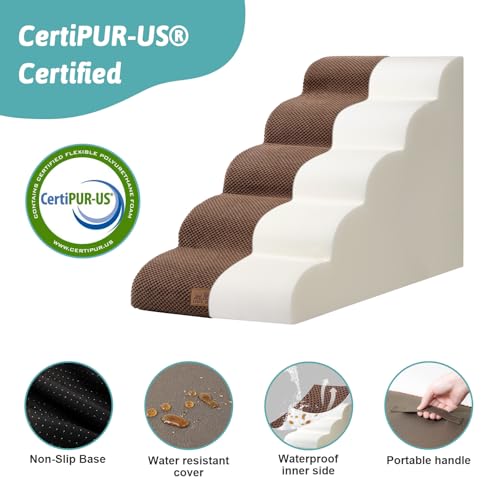 Dog Stairs for Small Dog 22.6" H (Brown / Standard:15.7"x33"x22.6")