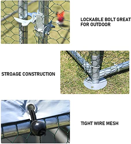 1.26’’ Large Metal Chicken Coop Walk in (9.8’Lx19.7’Wx6.4’H)