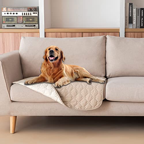 Waterproof Armchair Covers for Pets (30x30 Inch (Pack of 1) / Dark Beige/Light Beige)