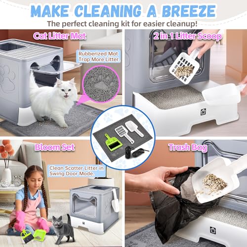 Covered Cat Litter Box (Grey)
