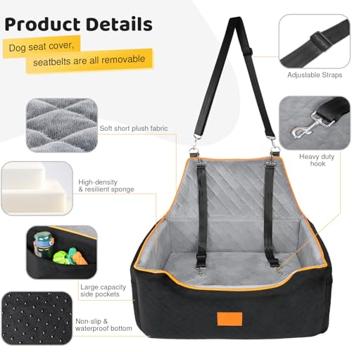 Dog Car Seat for Medium (Black/Gray)