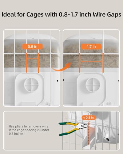 Hanging Automatic Rabbit Feeder with 1080P Camera for Cages
